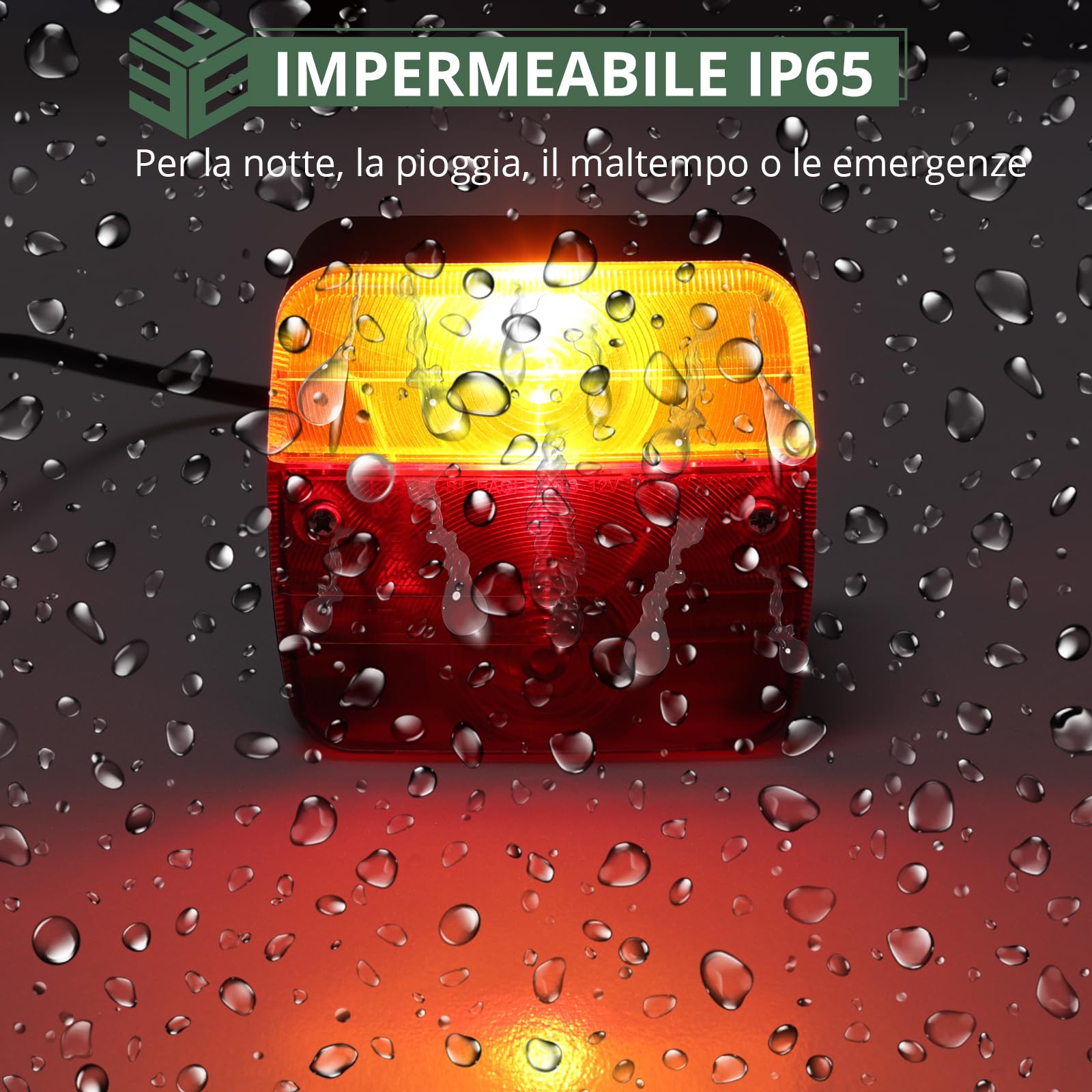 EYPINS Fanali Posteriori Rimorchio,Luci Posteriori Kit,Cavo da 7.5m,IP65 Impermeabile, Luce dei Freni, Indicatore di Direzione,per 12V Rimorchio, Camion