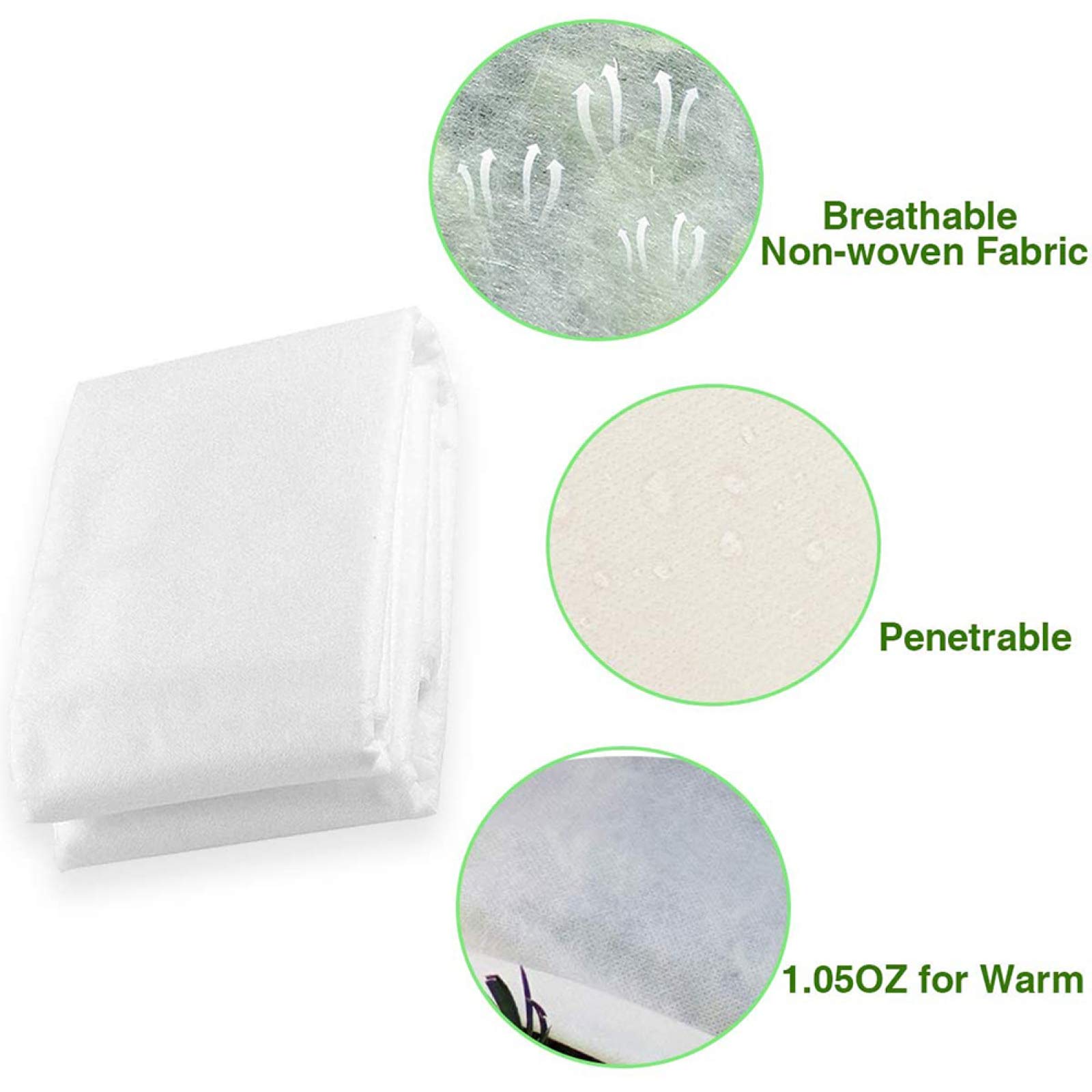 Kit Protezione Antigelo Per Piante 3x9 M – Include 6 Cerchi E 18 Clip, Tessuto Non Tessuto 29,8 G/m², Coperture Per Orto Invernale