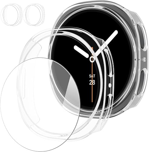 [2+2Pack]Case for Samsung Galaxy Watch 8 Screen Protector 40mm Face Cover