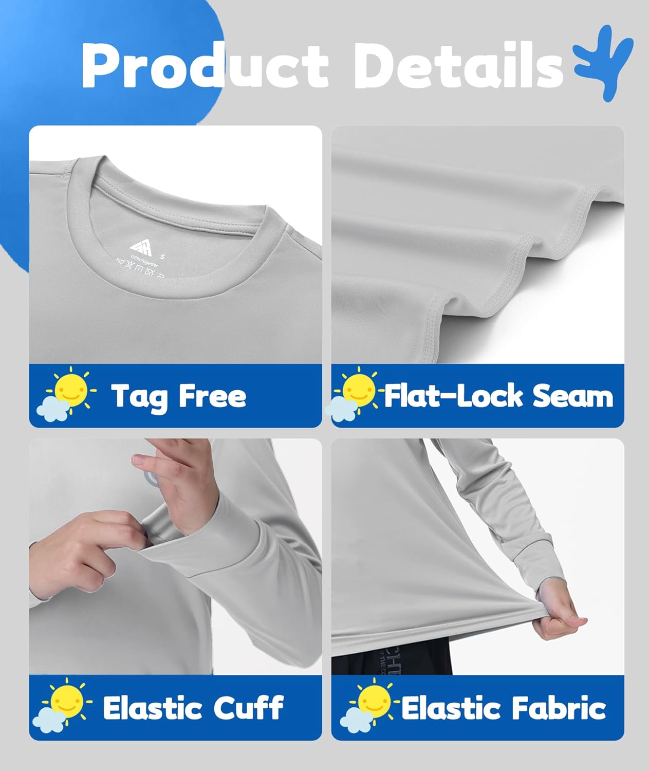 ZITY Rash Guard for Boys Swim Shirts Long Sleeve UPF 50+ Sun Protection Fishing Surfing Beach Shirts for Kids Girls - Image 4