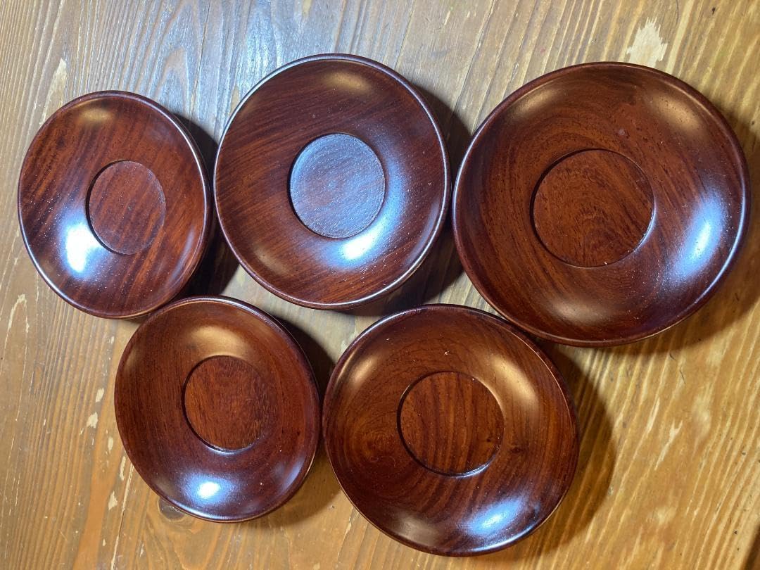 紫檀 茶托 中国 唐木紫檀製 茶托 小皿 五客 V R6572E