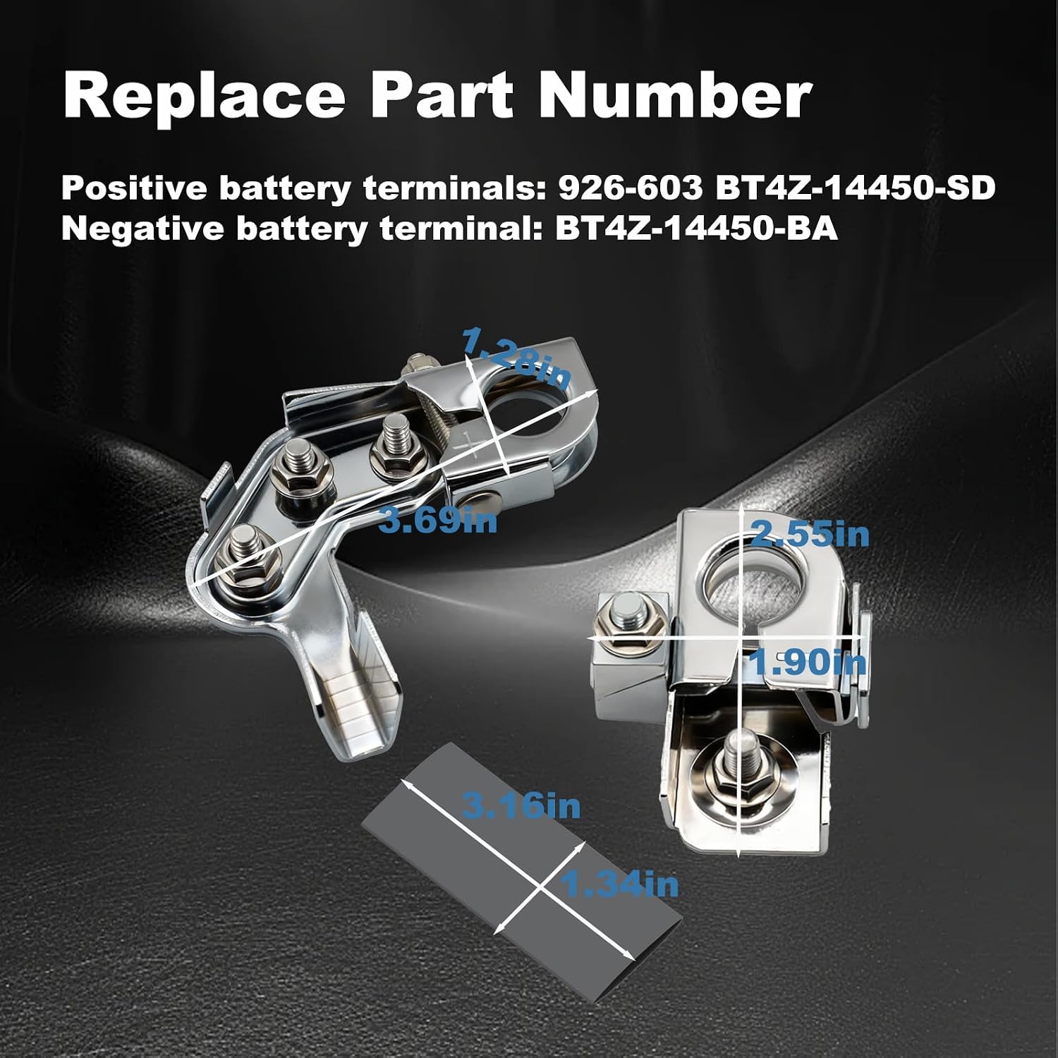 Terminal Set Positive & Negative Battery Terminal Compatible with Ford Super Duty series F-250 F-350 F-450 Chevy Silverado 1500 2500 3500 Replace# BT4Z-14450-SD BT4Z-14450-BA
