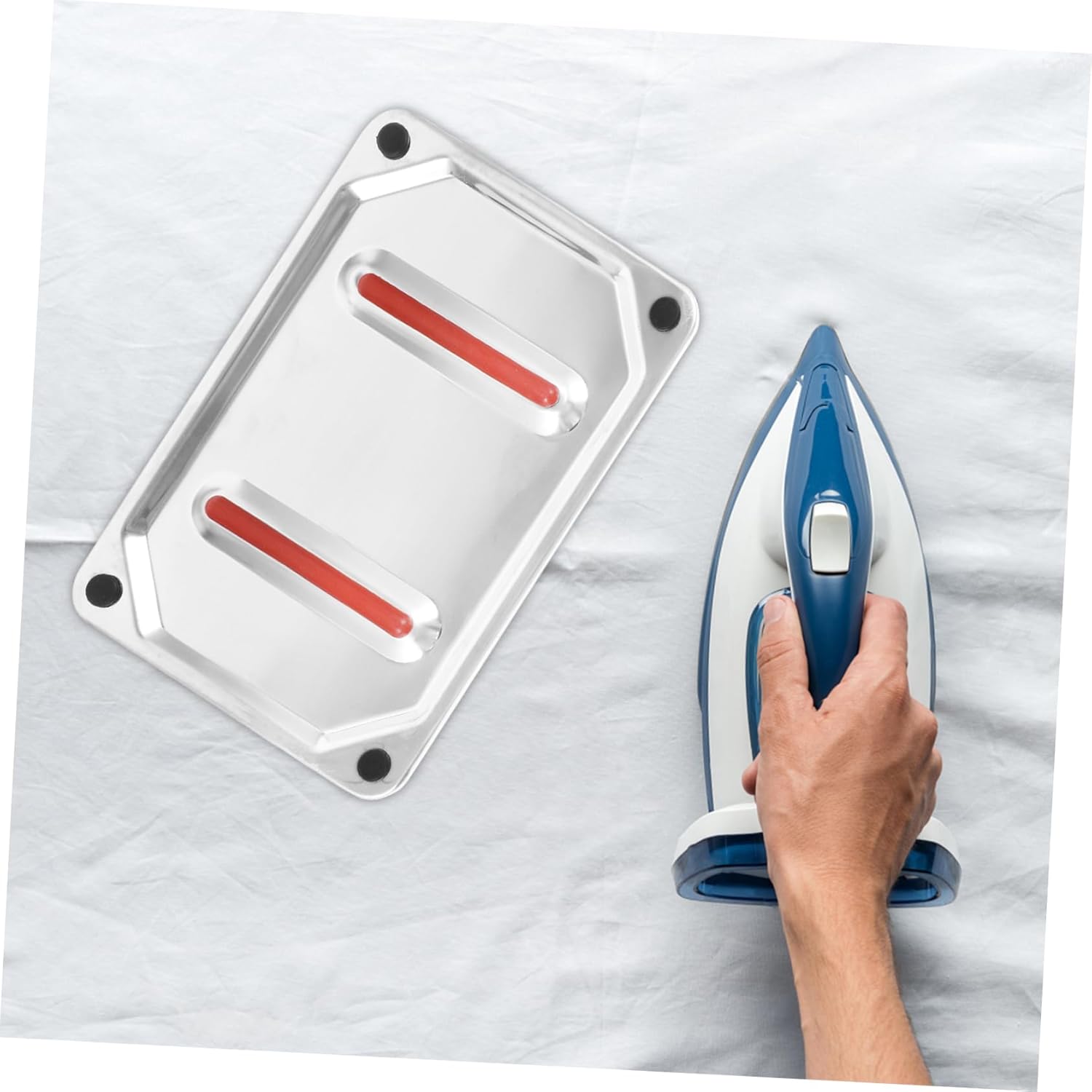 Anti-Scald Stainless Steel Iron Rest Mat Heat Resistant Protective Ironing Plate with Nonslip Design for Home and Outdoor Use Lightweight and Iron Base