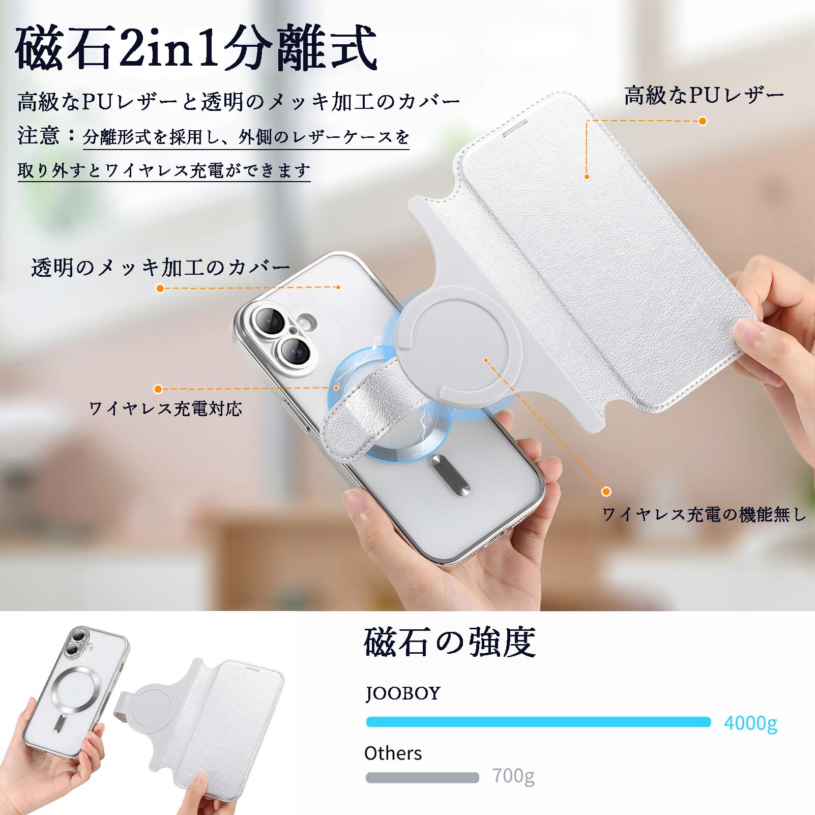 Amazon.co.jp: 【磁石2in1分離式】 スマホケース 対応 iPhone17 ケース