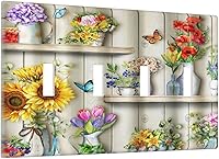 Vista 94 de Cubierta decorativa para interruptor de luz dúplex de 1 banda, placa frontal eléctrica, placa de receptáculo para baño, cocina, decoración del hogar