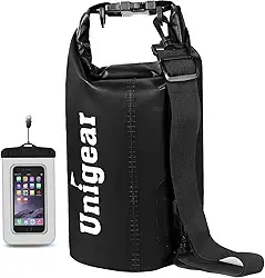 Unigear Bolsa seca à prova d'água, sacos flutuantes e leves para caiaque, barco, pesca, natação e acampamento com capa de telefone à prova d'água