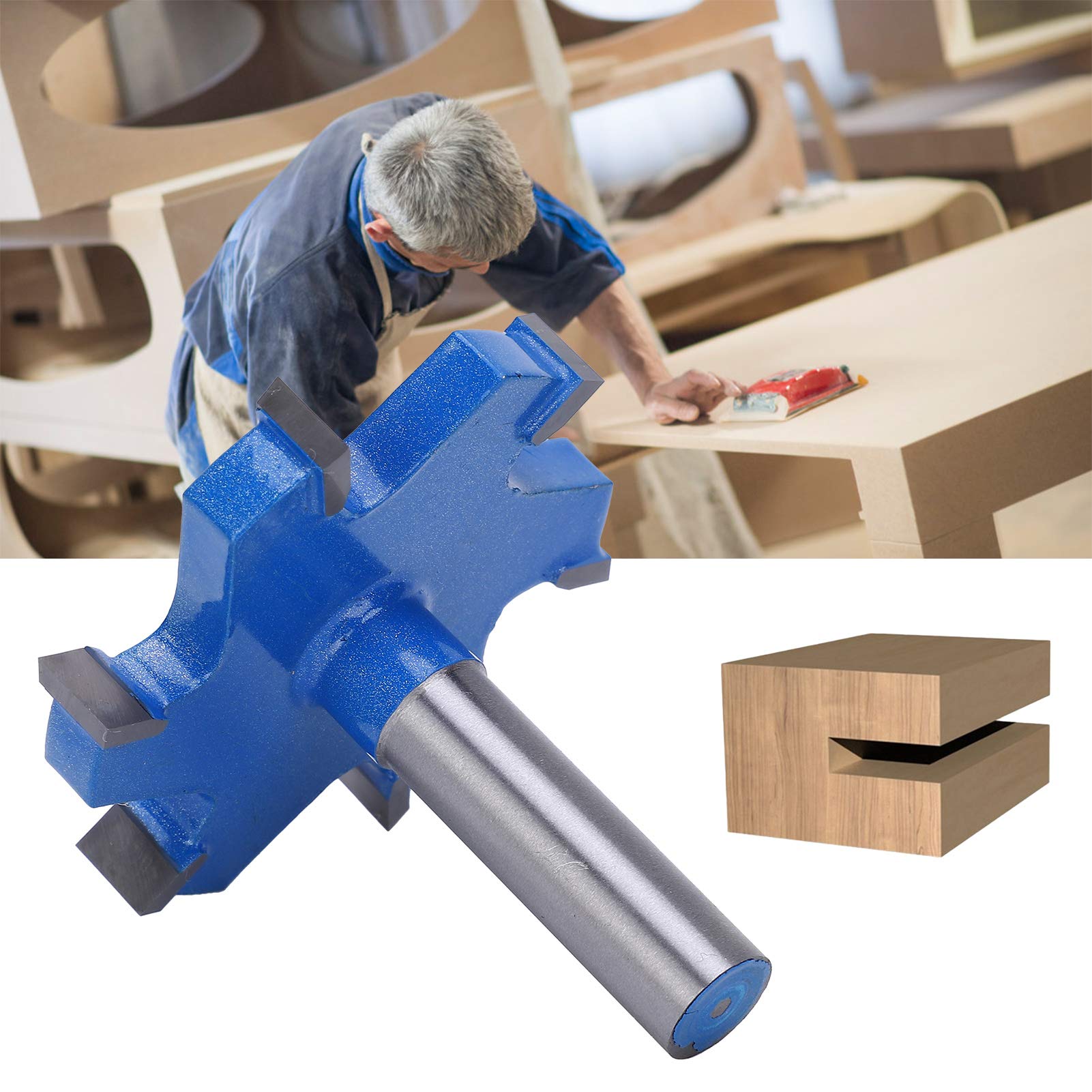 6 T Type Slotting Cutter, 12mm Shank Portable Woodworking Tool, Durable Milling Cutter for Grooving Wood, Lightweight and Easy to Install, High Temperature