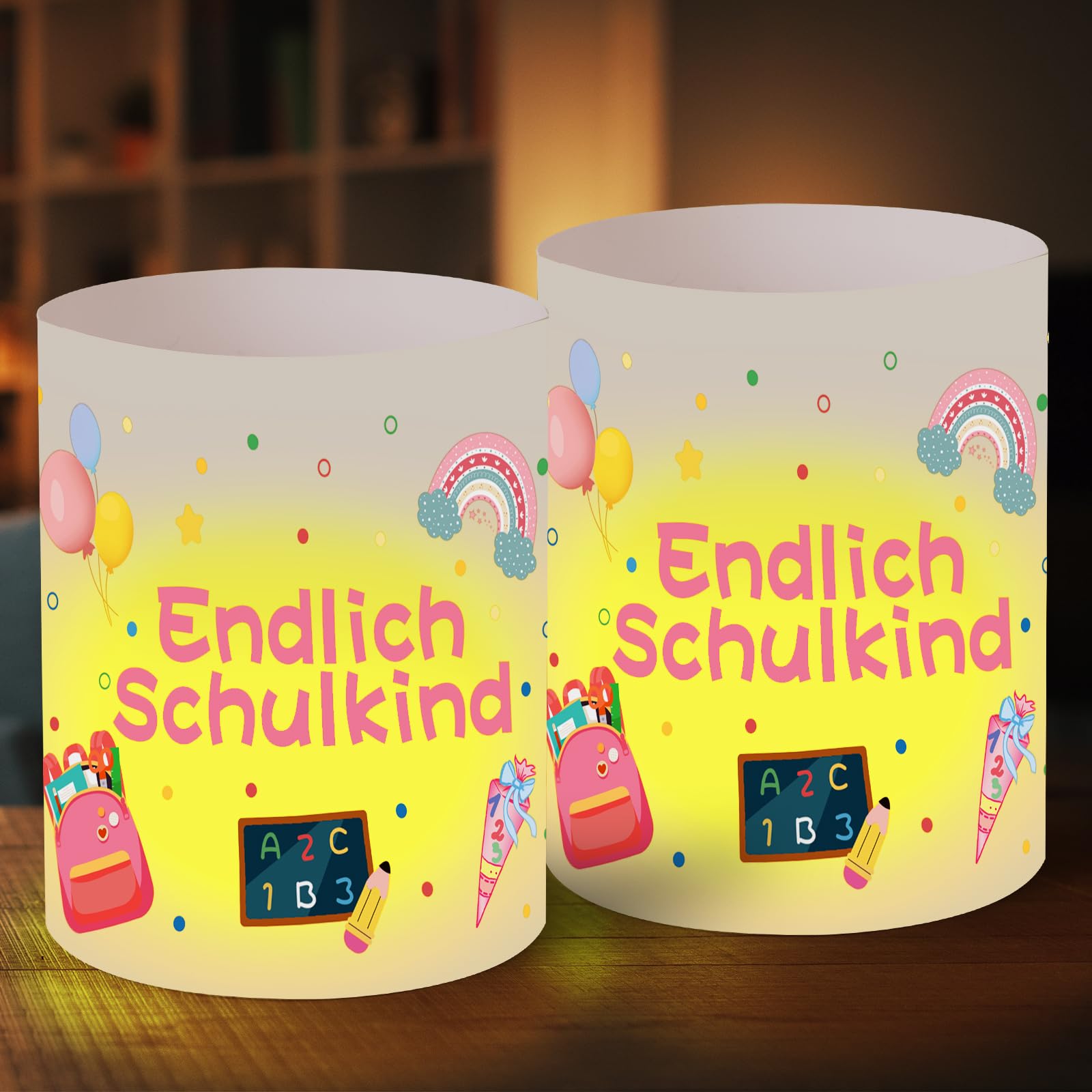 Pack of 12 Tea Light Holders Table Decoration for First Day of School Girls Lantern Table Light Decoration