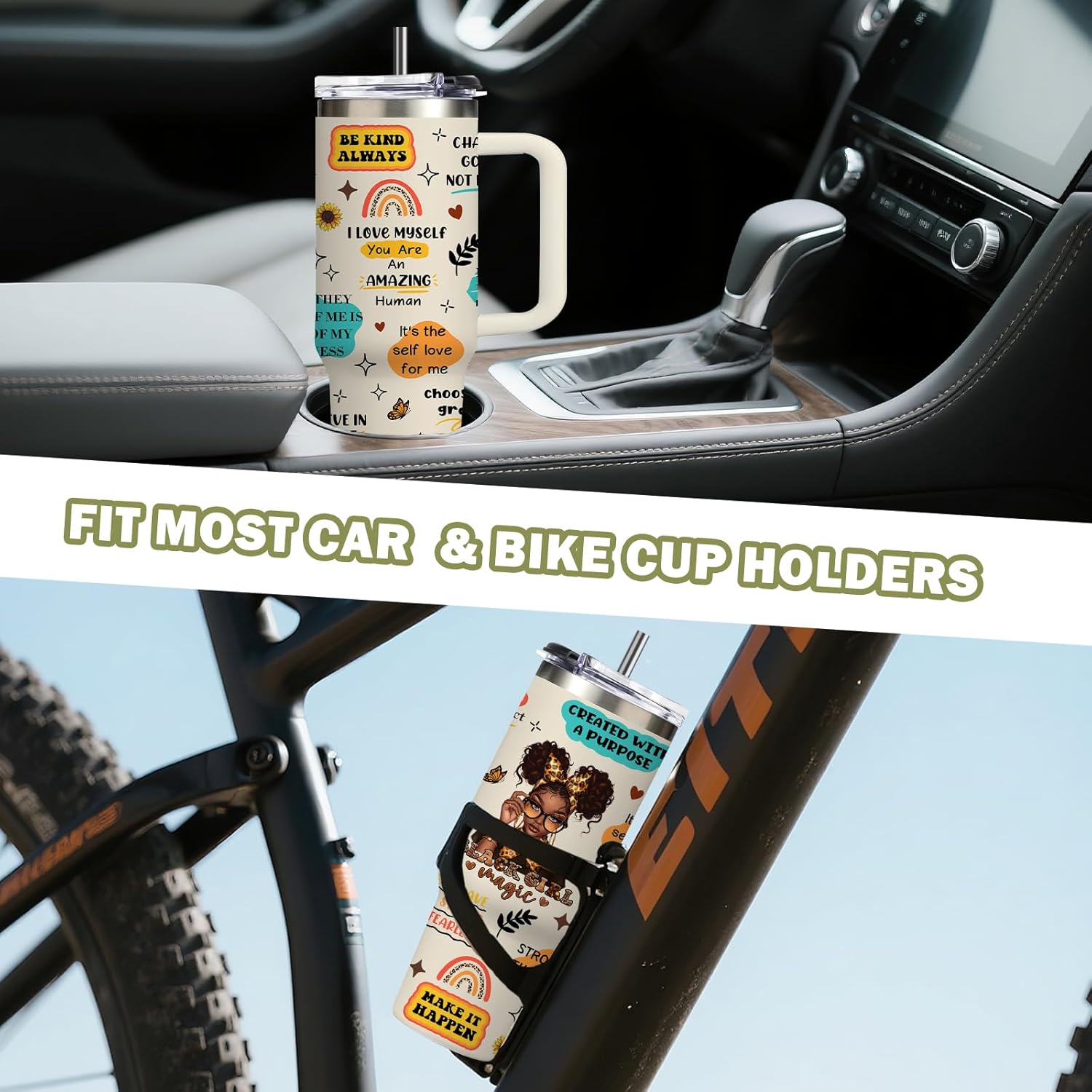 Black Girls Gifts for Women - 30oz Black Girls Tumbler with Handle and Straws Stainless Steel Insulated Travel Mugs, Leak-Proof, Inspiration Gifts for African Black Women Birthday Christmas Water Cups - Image 6