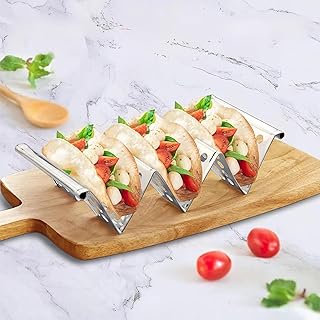 Taco Holders 4 Packs - Stainless Steel Taco Holder, Each Stands for 3 Tacos Fits Microwave, Air Fryer and Oven, BPA Free