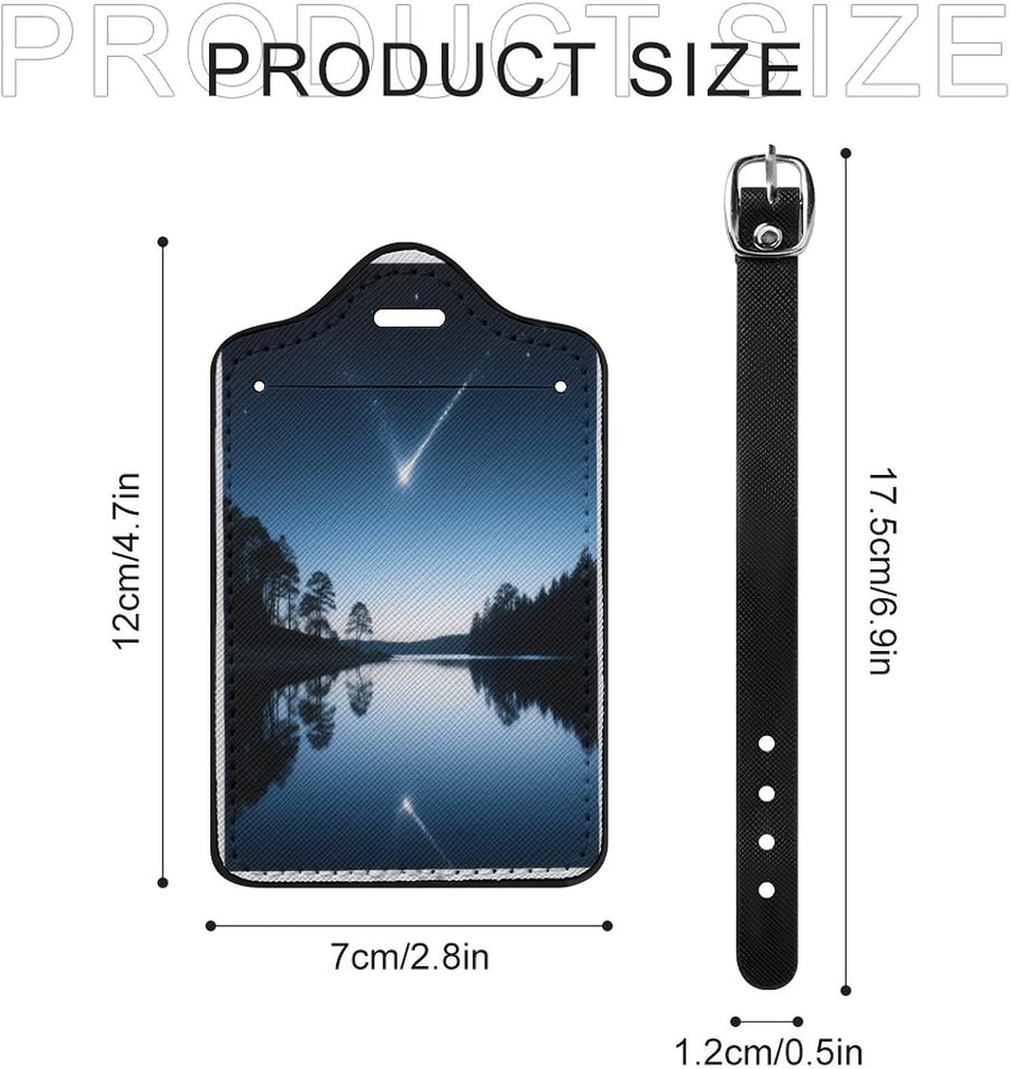 Mirror Lake Meteor PU Leather Luggage Tag for Suitcases image 2