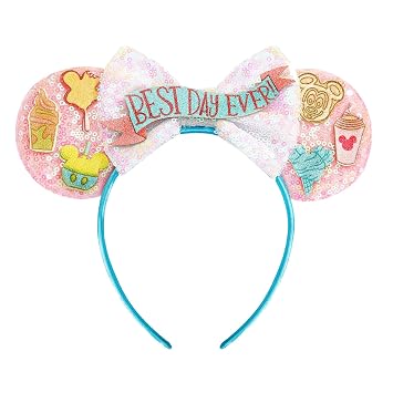 Mouse Ears Headband, Pink Mouse Ears for Women Girls with Bow