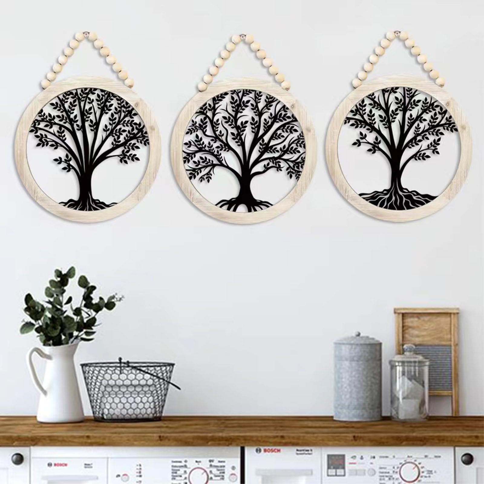 Yalikop Tree Of Life Wooden Wall Art Decor Wooden Wall Sculpture 11.8 Inch Tree Of Life Wood Hollowed Out Hanging Sign For Farmhouse Home Hanging - View #9