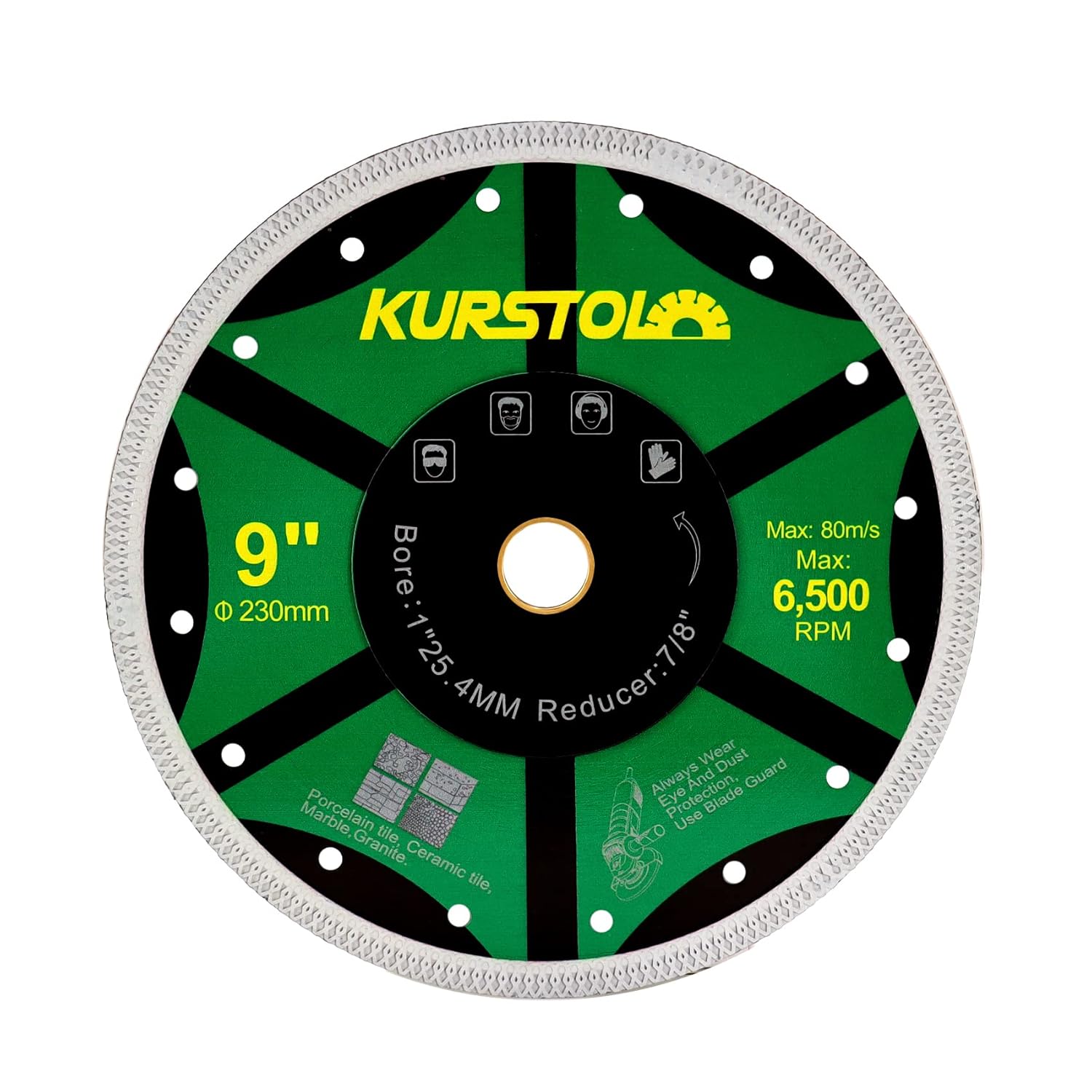 KURSTOL Tile Porcelain Diamond Blade 9"/230mm Super Thin Diamond
