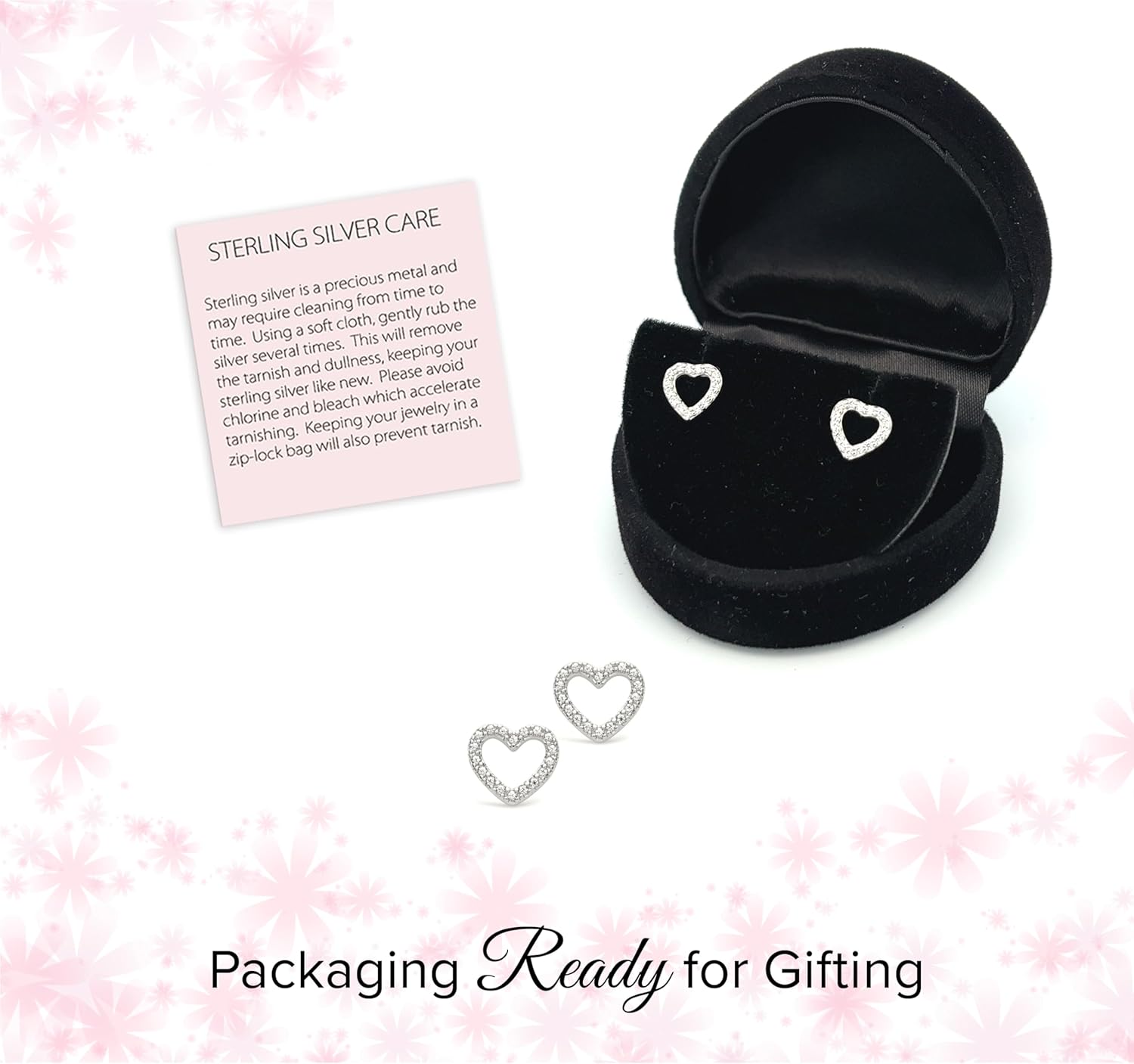 Cherished Moments Children's 14K Gold Plated or .925 Sterling Silver Open Heart Stud Earrings with Screw Backs for Babies, Toddlers, or Little Girls