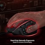 Redragon M811 Aatrox MMO Gaming Mouse, 15 Programmable Buttons Wired RGB Mouse w/Ergonomic Natural Grip Build, 10 Side Macro Keys, Software Supports DIY Keybinds & Backlit