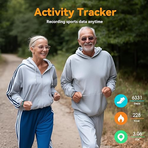 Miniatura 3 de DAVIKO Reloj inteligente para personas mayores, no requiere aplicación/teléfono, podómetro, impermeable, rastreador de fitness con contador de