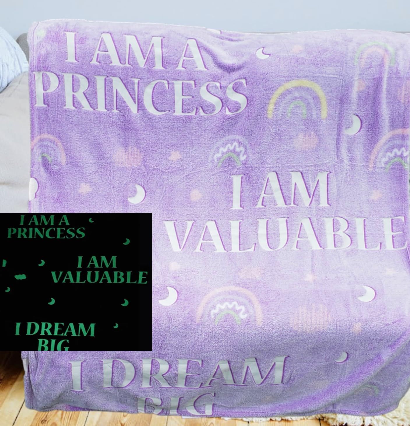 Glow in The Dark Blanket Gifts for Girls, Soft Blanket 3 4 5 6 7 8 9 10 Year Old Girl Gifts, Toddler Girls Toys Age 6-8, Gifts for Girl for Birthday Gifts Presents, 50