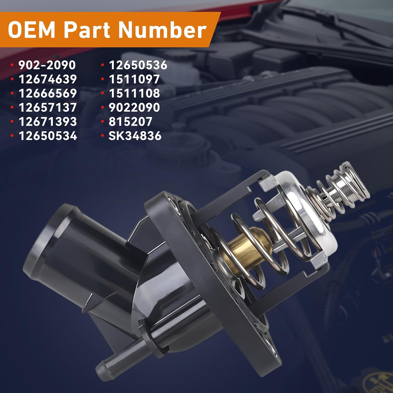 902-2090 Engine Coolant Thermostat Housing Assembly Compatible with Select Cadillac Chevrolet GMC Models | Compatible with Chevrolet Silverado 1500 Suburban Tahoe Escalade Compatible with GMC Sierra Yukon 2014-2020 15-11125 12674639