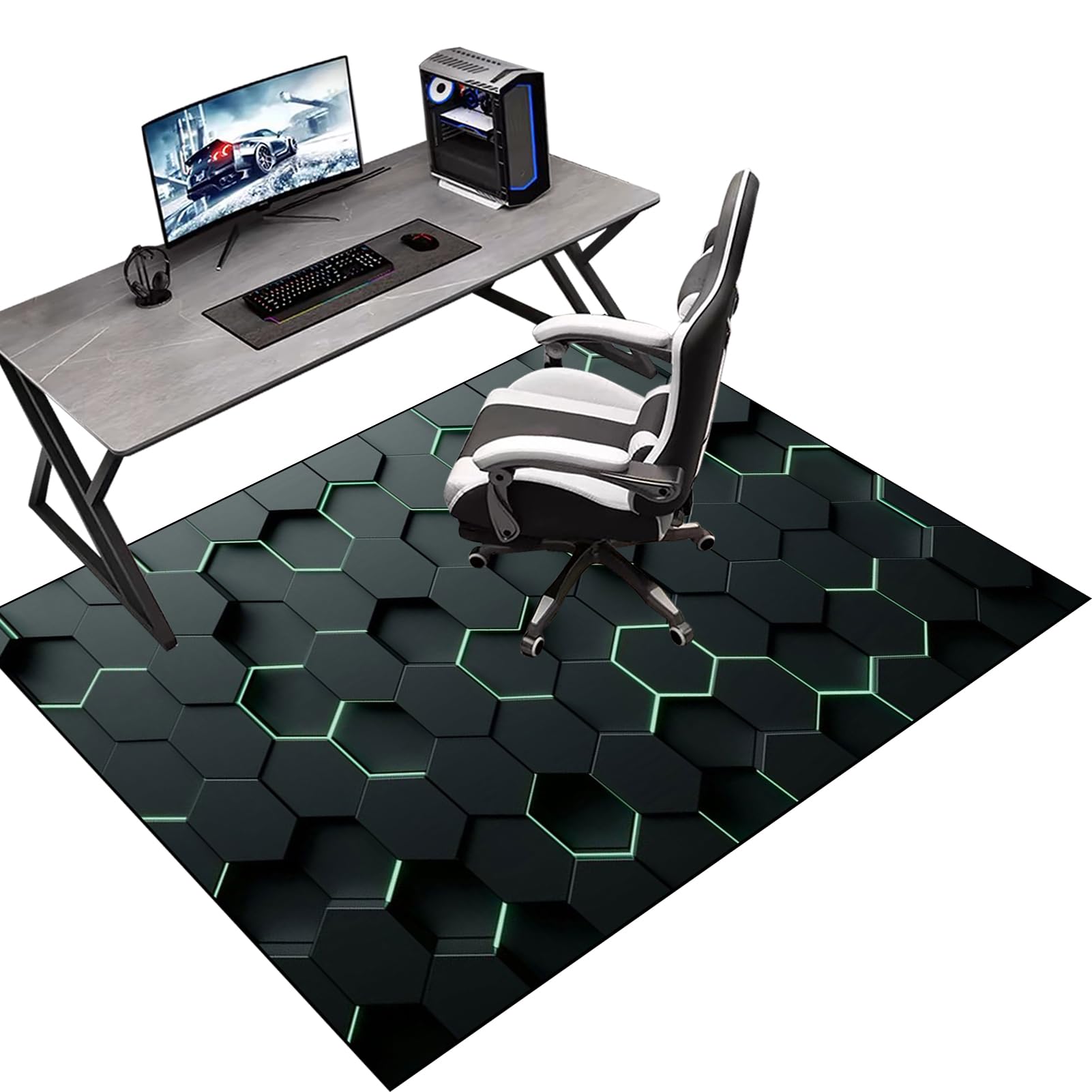 200 x 250 cm Gaming Chair Mat Non-Slip Protective, Office Carpet Protector Chair Mat, Floor Protector for Office Chair, Office Chair Mat for Hardwood Floor, Multi-Purpose Hard Floor Protection Mat
