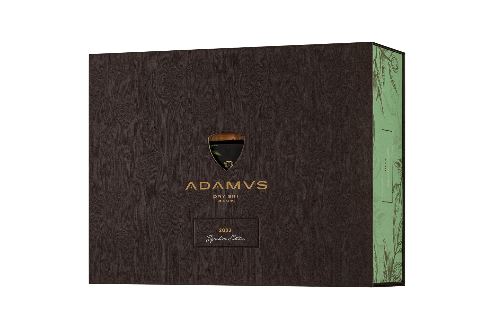 Caja de Regalo Adamus Ginebra Orgánica Signature Edition 2023-70cl | Incluye 2 Copas y 2 Bases de Corcho Natural