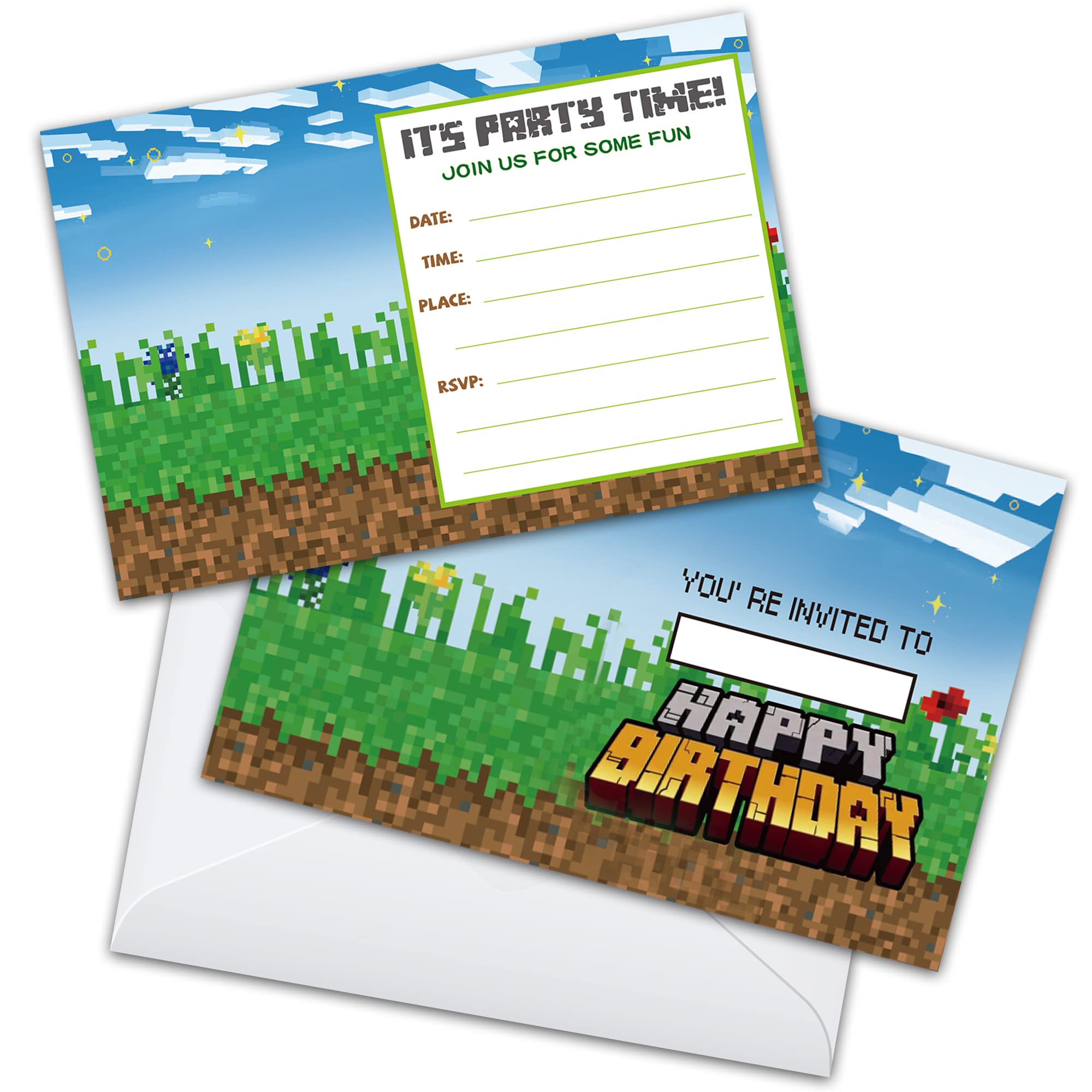 Photo 1 of 2-Kids Birthday Party Supplies Invitations Cards