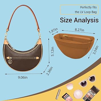 Lckaey Purse Organizer for Loop Hobo Bag Organizer Insert - 2mm Felt Handbag Insert Y096-camel
