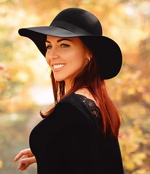 ASSQI Women's Wool Felt Floppy Hat Fedora Wide Brim Cloche Vintage