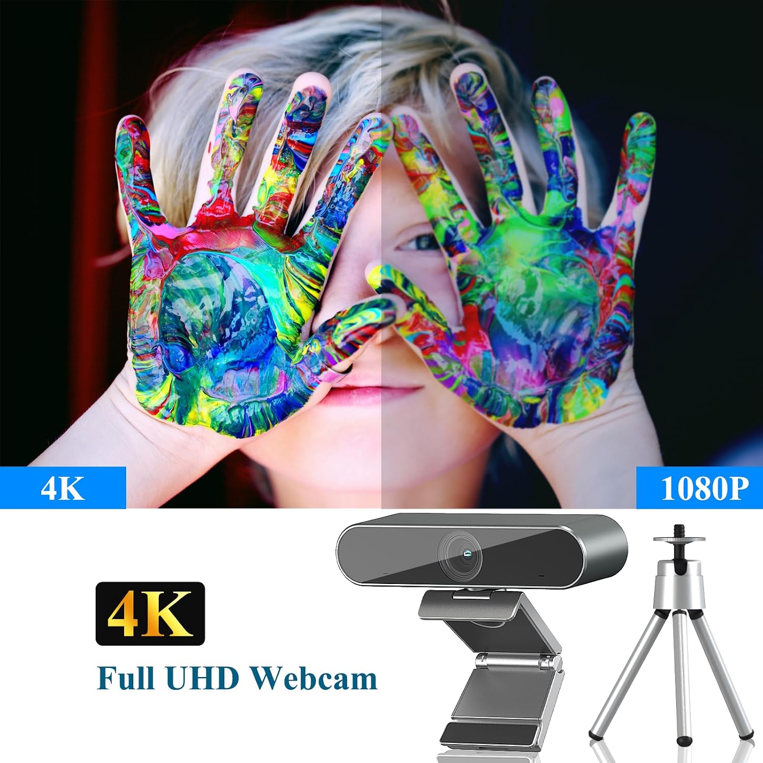 Auto Framing USB Conference Camera for Interactive Whiteboard, TV and Computer Laptop, 4K Webcam with Microphone for Conferencing and Video Calling