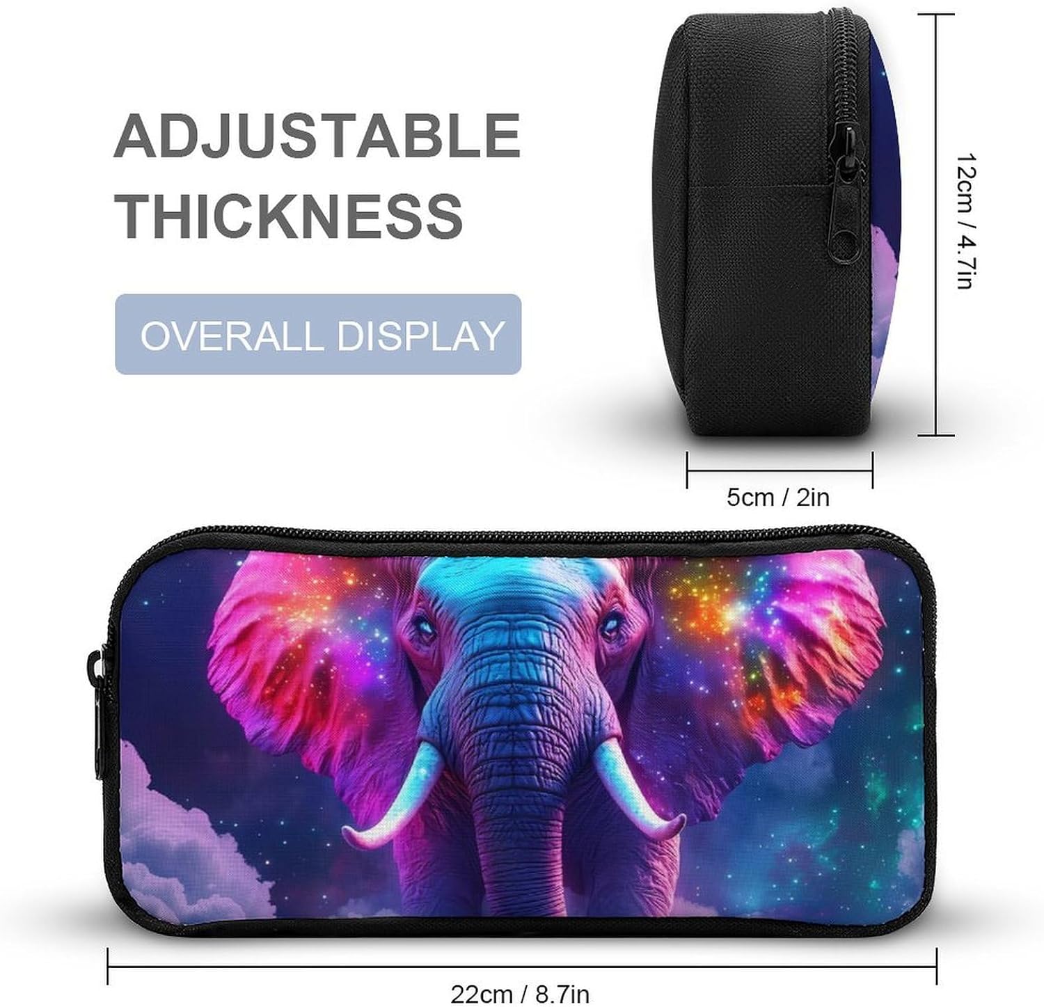 Elephant Colorful Galaxy Travel Cosmetic Bag Makeup Bag image 2