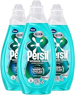Sponsored Ad – Wonder Wash Liquid Detergent Stain Removal Designed for Shortest Cycles Even in 15 Minutes Fast Acting Formula with PRO-S Technology 55 Washes 1.485 Litre (Pack of 3, Speed Clean)