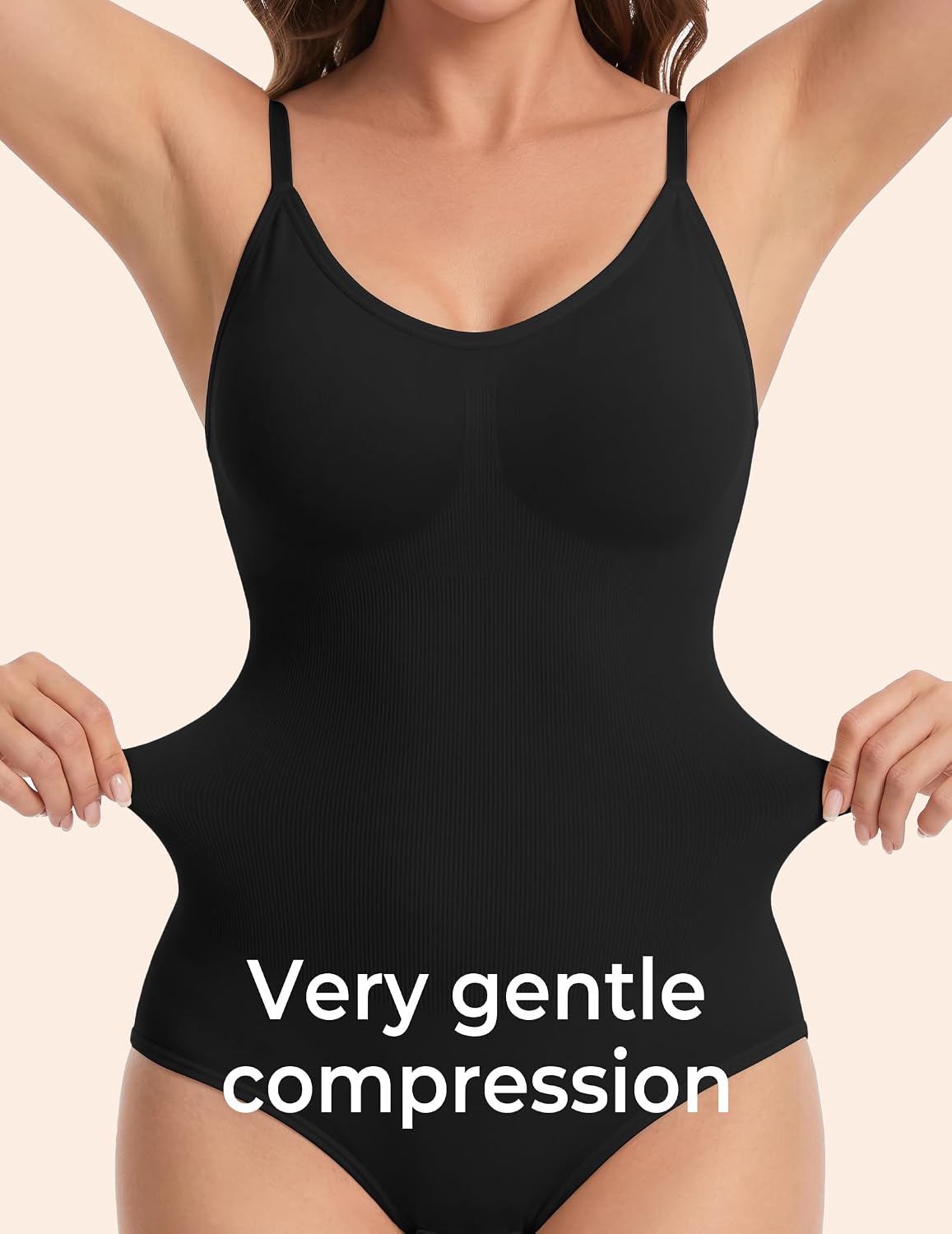 Shapewear Bodysuit for Women, Seamless Tummy Control Body Shaper | V Neck, Adjustable Straps, Brief Bottom, Breathable & Soft Fabric, Perfect for Everyday Wear