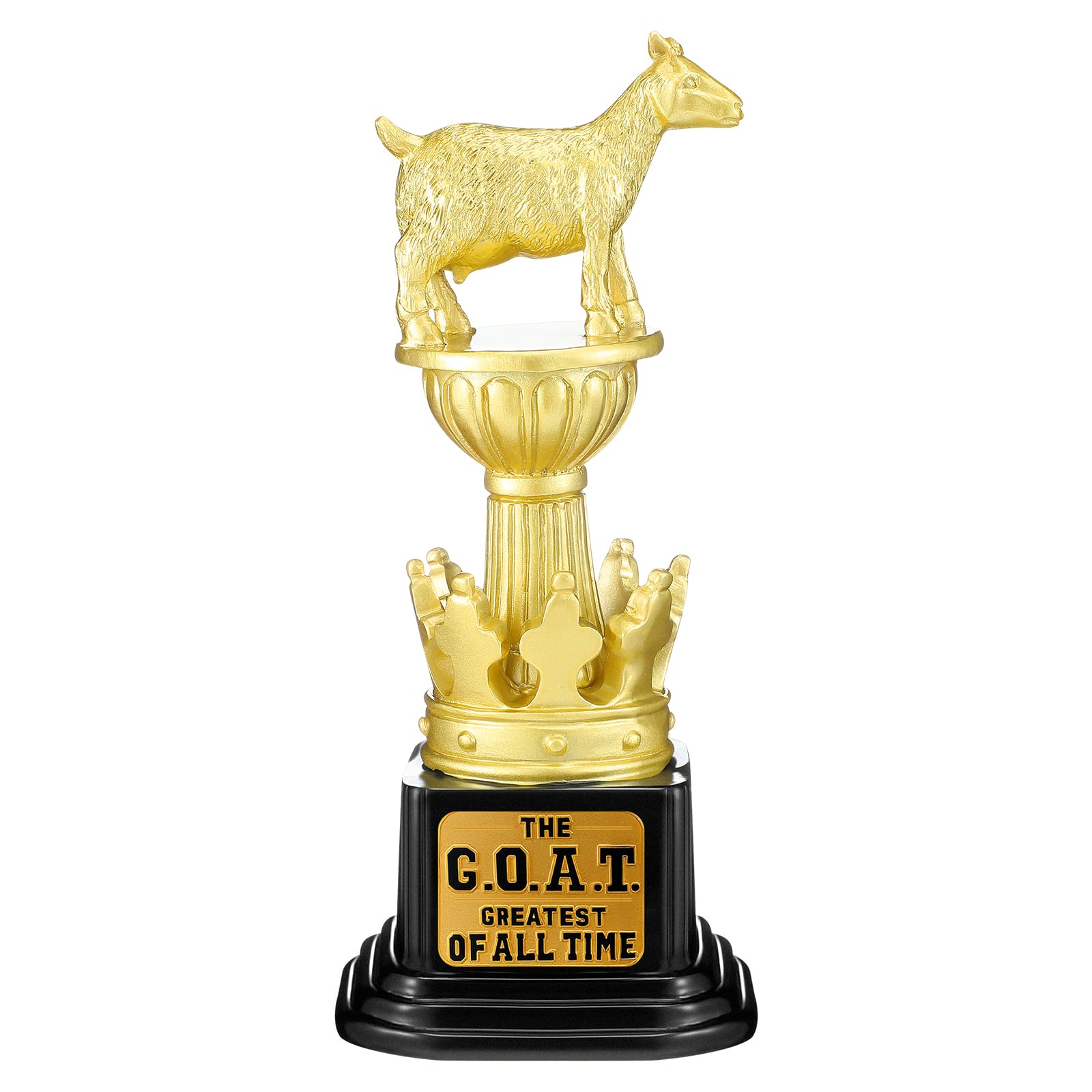 Landical Goat Trophy G. O. A. T Greatest of All Time Funny Trophy for Adults Engraved Plate with Statue Recognition Gift for Boss Coworker Friend