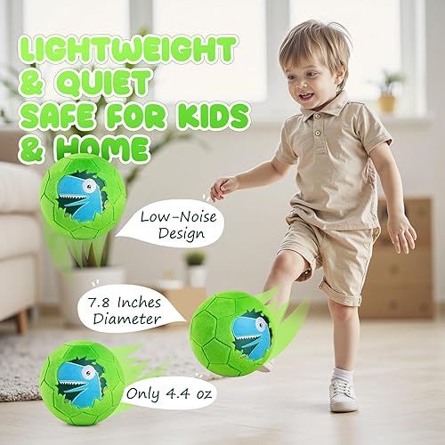 Miniatura 4 de Balón de fútbol interior para niños pequeños, juguetes de peluche suaves de 7.8 pulgadas, pelota de juego inflable con bomba para bebés y niños