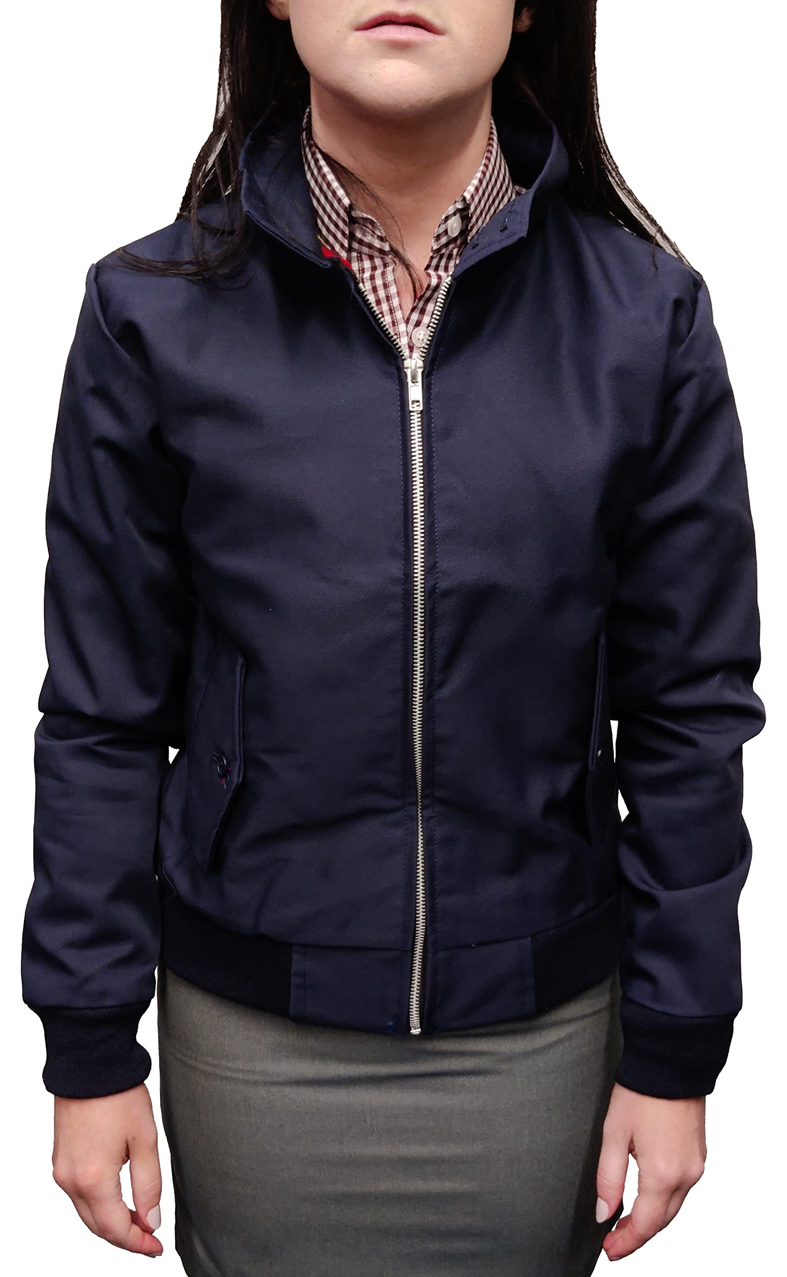 Mazeys Ladies Classic Harrington Jackets (8, Navy)