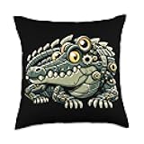 Crocodile Robots Robotics Engineering Technology Programmer Throw Pillow