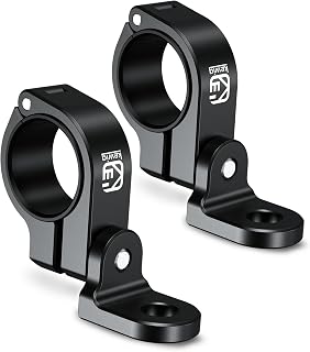 ATV Whip Flag Mount, Solid Whip Light Mount, 360° Rotating Adjustable Aluminium Alloy Light Bar Mount Fit on 0.75"/0.875"/1"/1.125"/1.26"/1.375" ATV Motorcycle Roll Bar Handlebars (2 pcs Black)