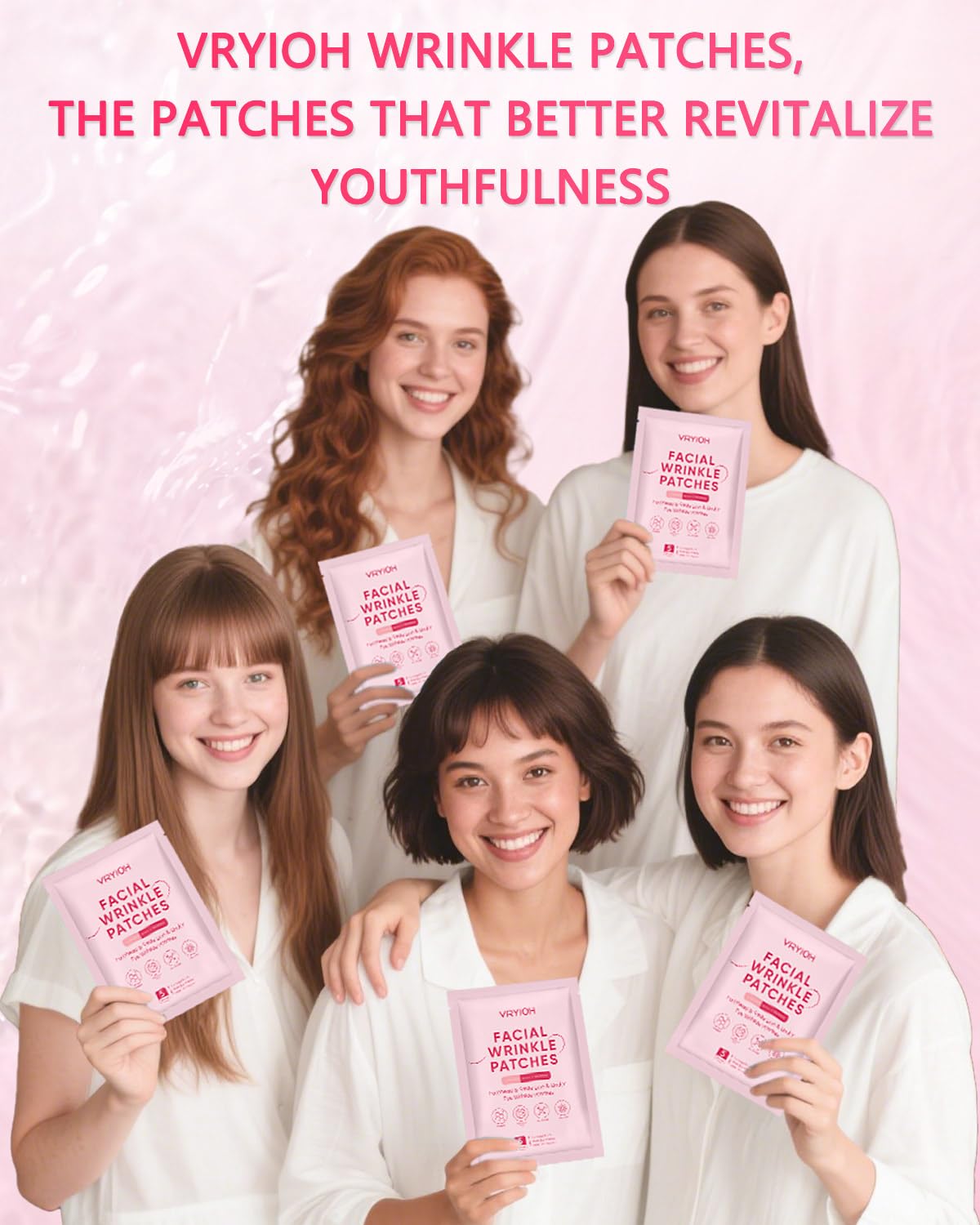 3 IN 1 Forehead, Smile Line & Under Eye Wrinkle Patches, Overnight Wrinkle Treatment Patches with Hyaluronic Acid & Collagen for Women, Facial Line Lifting Care, 60 Patches