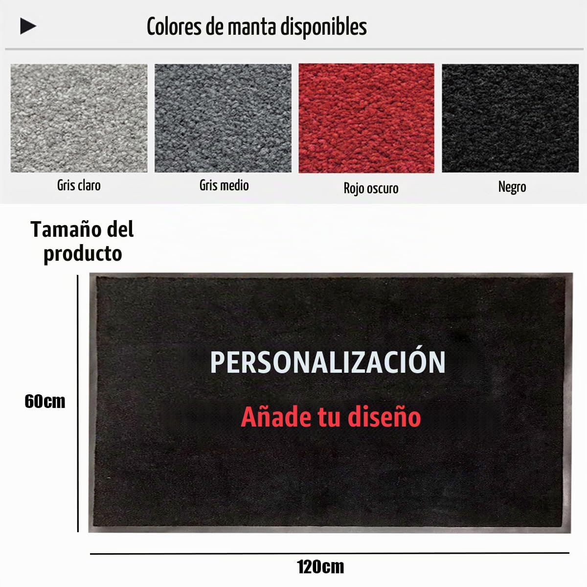 Felpudo Personalizado con Nombres, Texto, Personalizable Alfombras Personalizadas para la Entrada a casa, Antideslizante Personaliza Tu Felpudos para Pasillo,Cocina Exterior (120×60cm)