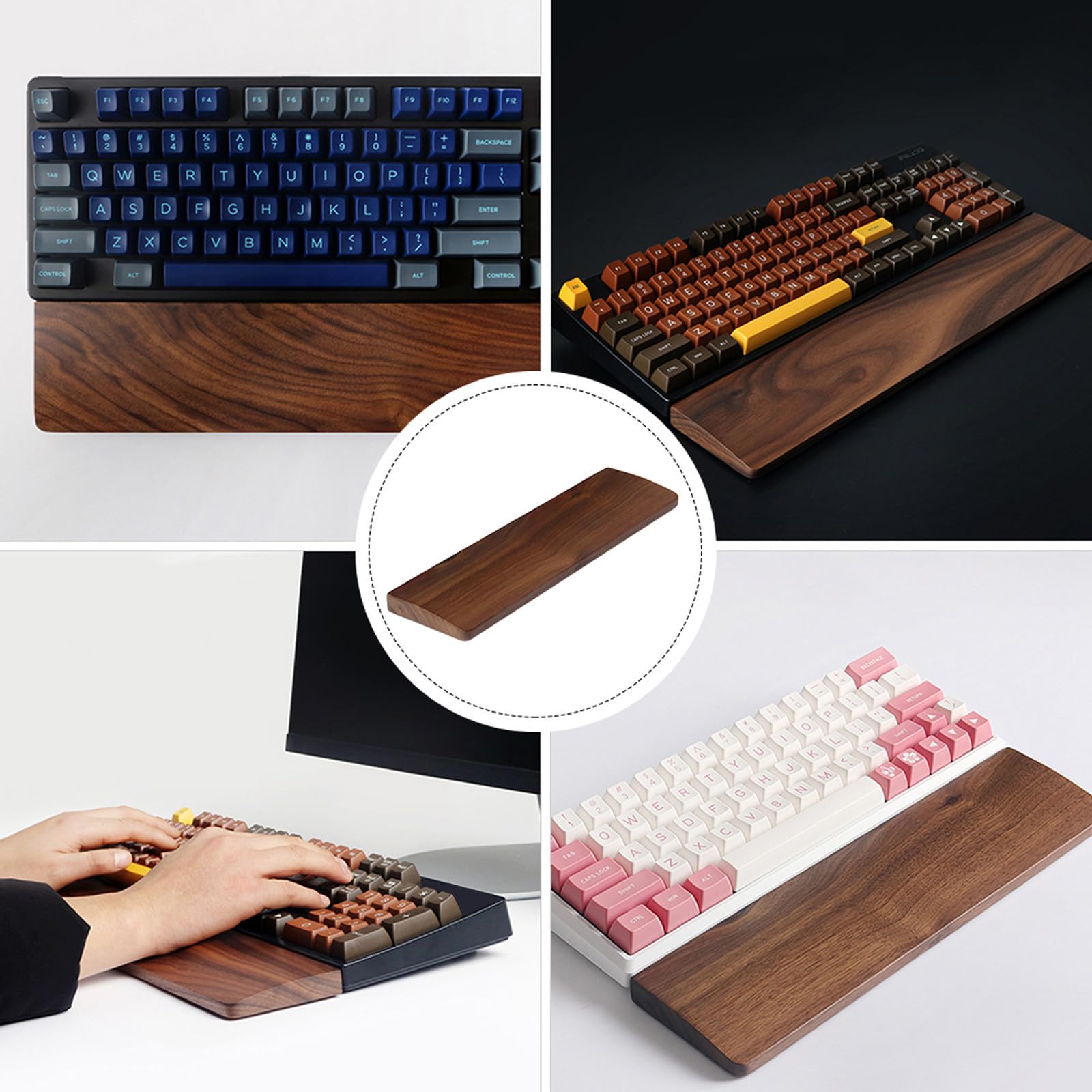 Tastatur Handgelenkauflage 360mm Walnuss für Computer