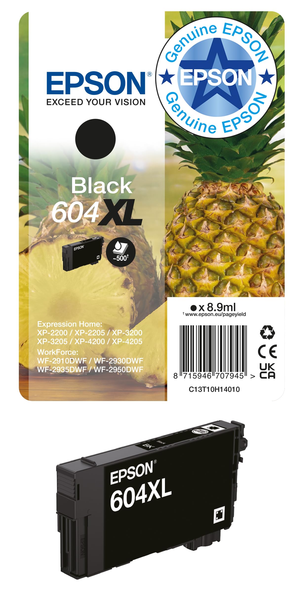 Epson 604XL Pineapple Ink Cartridge High Yield Black C13T10H14010