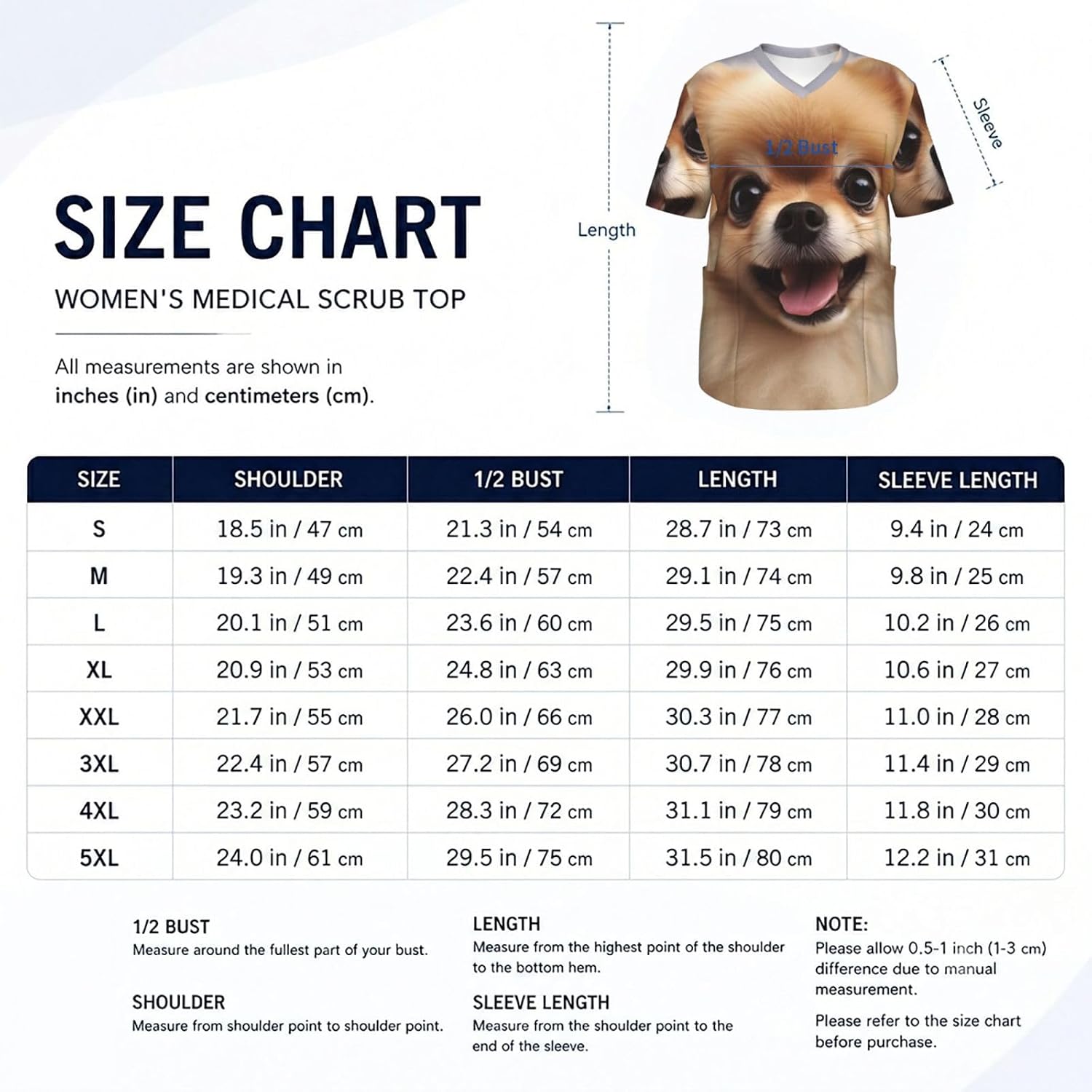 Professional Scrub Tops for Men, Classic V-Neck Workwear with 3 Pockets