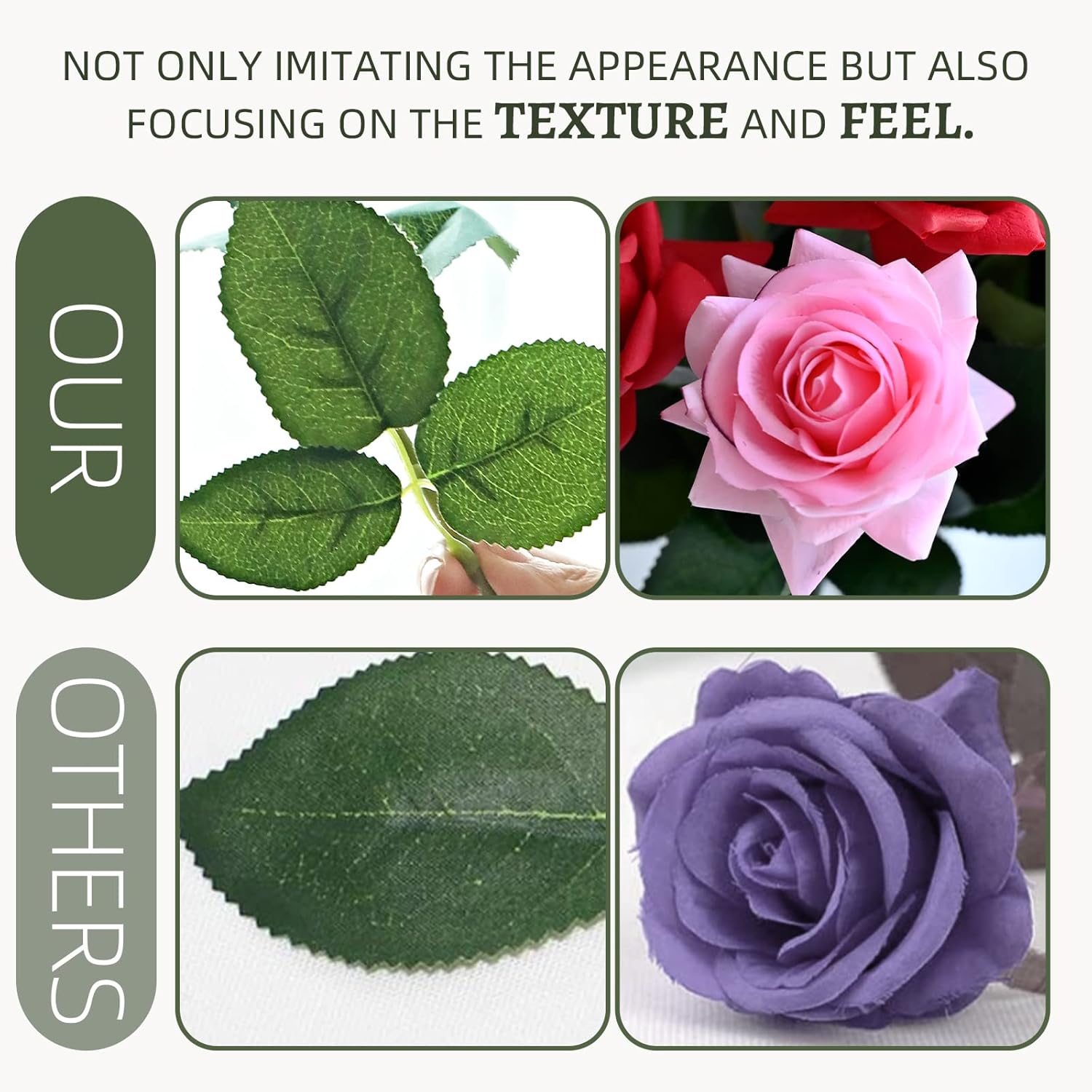 ZMZQ&flw Roses Artificial Flowers 12PCS, White Red Pink Mix Real Touch Silk Flowers, Realistic Single Fake Flower with Individual Stems Leaves