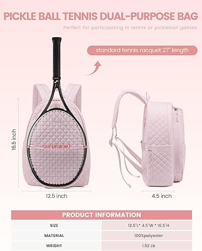 Miniatura 3 de Sucipi Bolsas de tenis para mujer, mochila acolchada para raqueta de tenis, palas de pickleball, bádminton