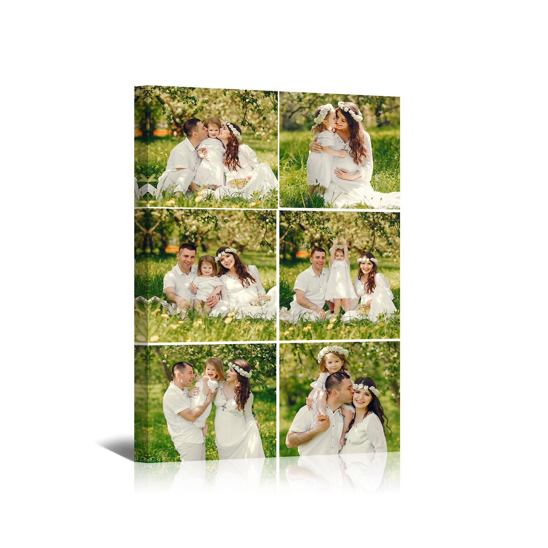 Personalised Photo Collage Canvas Prints Custom Multi Picture Framed Wall Art, 6 Photo Collage, Personalised Gift for Women Mum Dad Couples Pets, Family Photo Canvas Home Decor 40x60 cm (16x24in) โ image 1