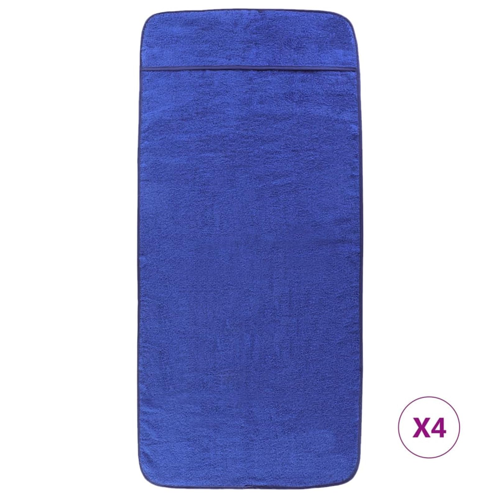 Telo Mare microfibra – leggero, fine e ad asciugatura rapida - Asciugamano Microfibra Grande - telo mare XXL - 100% riciclato,Asciugamani da Spiaggia 4pz Blu Reale 60x135 cm Tessuto 400 GSM
