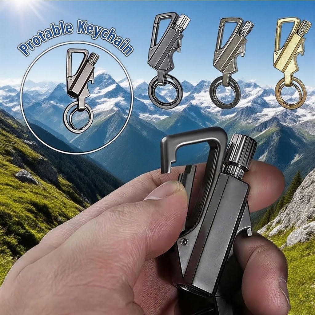 Permanent Match Infinity Lighter with Multitool Keychain Bottle Opener, Metal Material, Kerosene Refillable,Gift for Men(2pack 3)