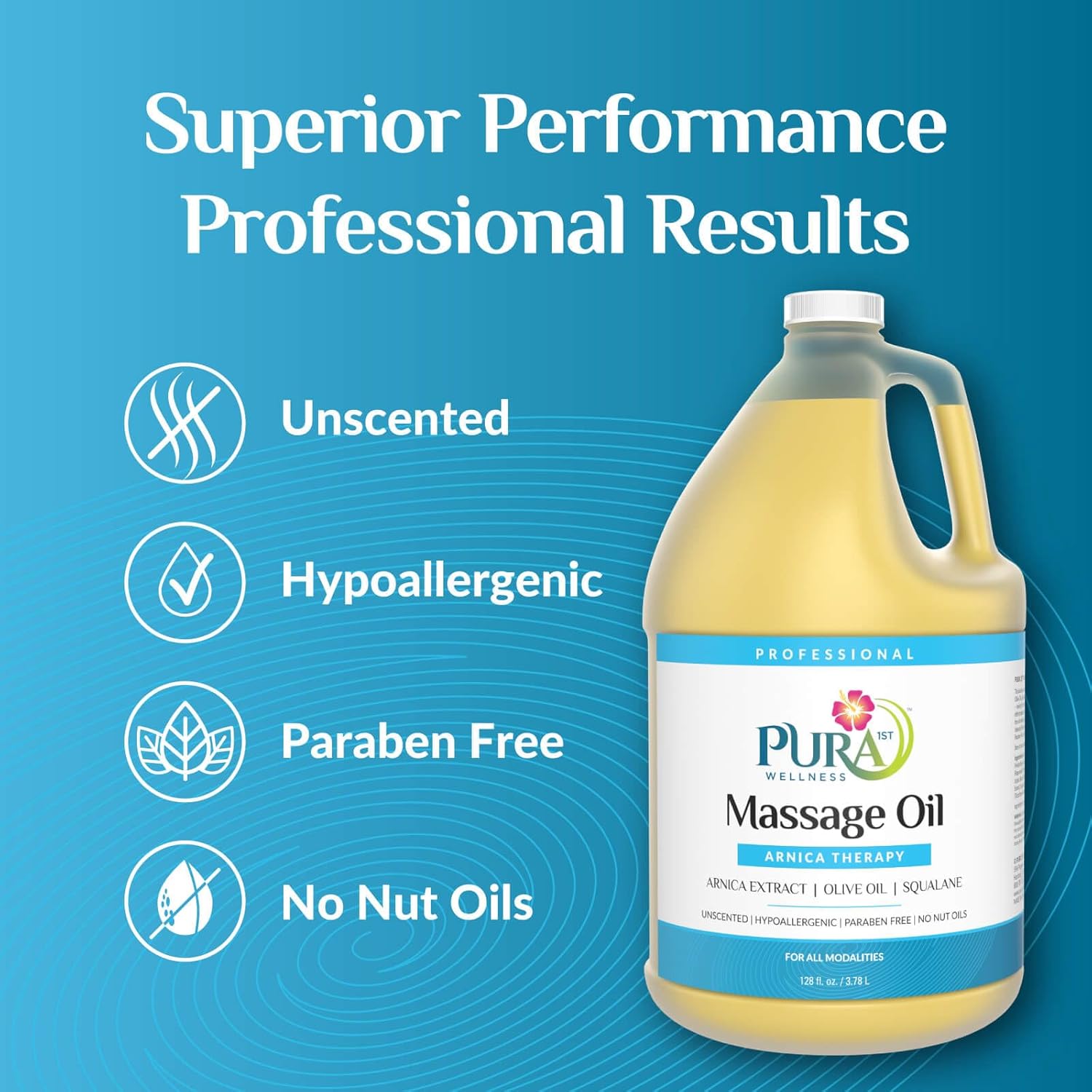 Arnica Therapy 1 Gallon Massage Oil, Arnica Extract, Professional, Massage Therapy, Deep Tissue, Unscented, Hypoallergenic, Natural Ingredients, Skin Hydrating, Moisturizing, Muscle Relief - Image 3