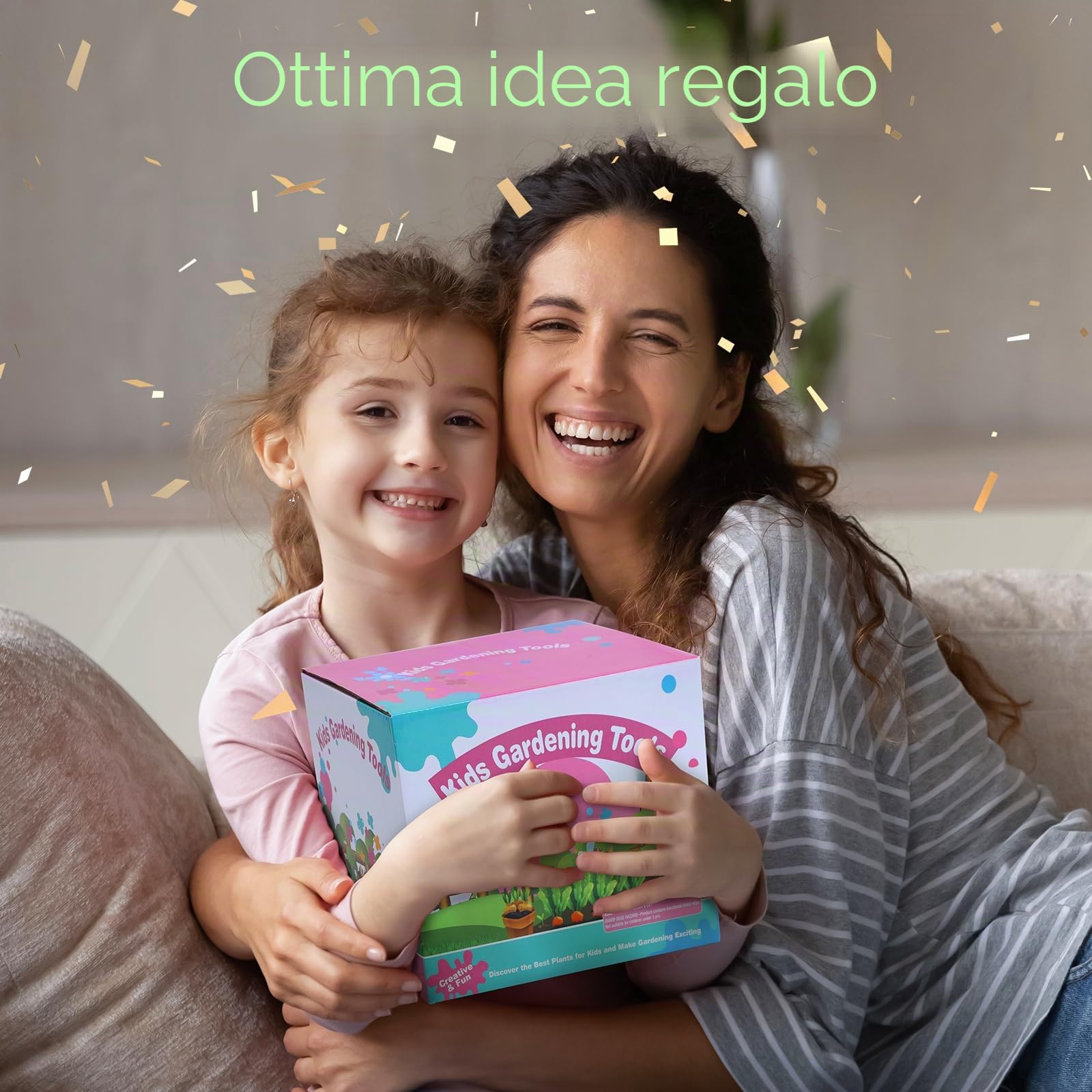 CUTE STONE Set di attrezzi da giardinaggio per bambini, 20 giocattoli da giardinaggio, kit di attrezzi da giardino per bambini, giocattoli da esterno regalo per ragazzi e ragazze