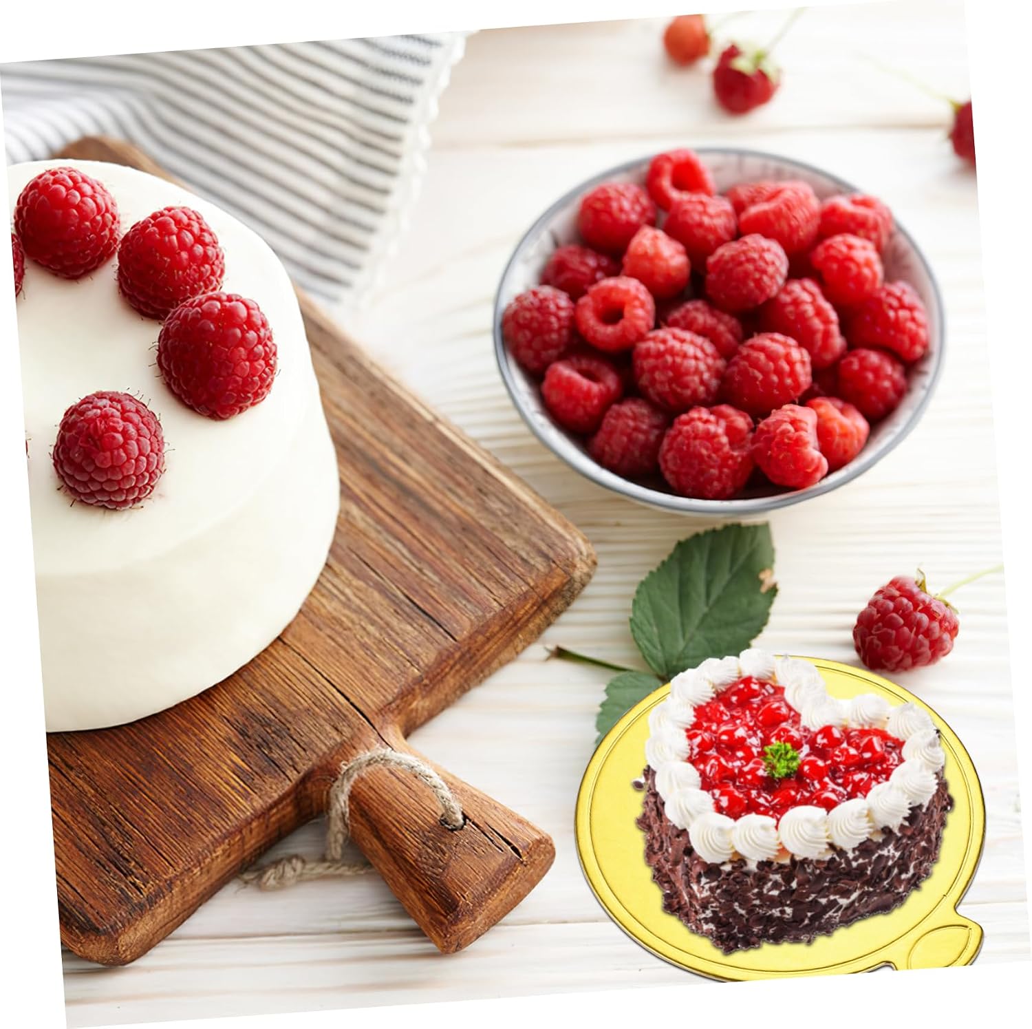 200pcs Cake Bases Square Round Paper Cake Boards Versatile Dessert Trays Luxury Decorative Platters Food-grade Greaseproof Paper Suitable for